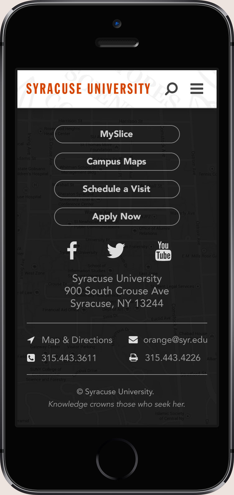 Mobile footer menu